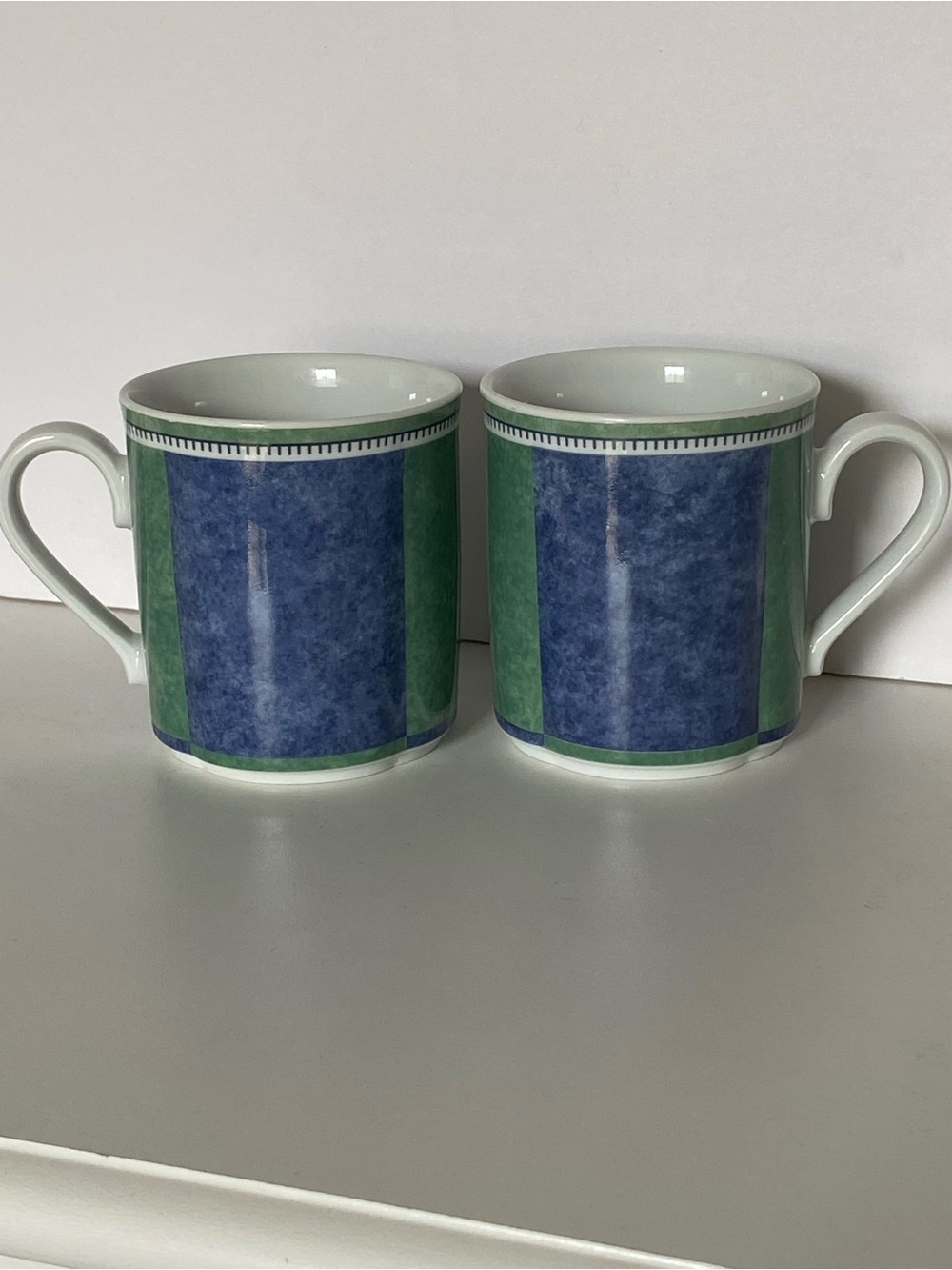 Villeroy & Boch Switch 3 COSTA Porcelain Coffee Set Of 2 Mugs Pair Blue Green